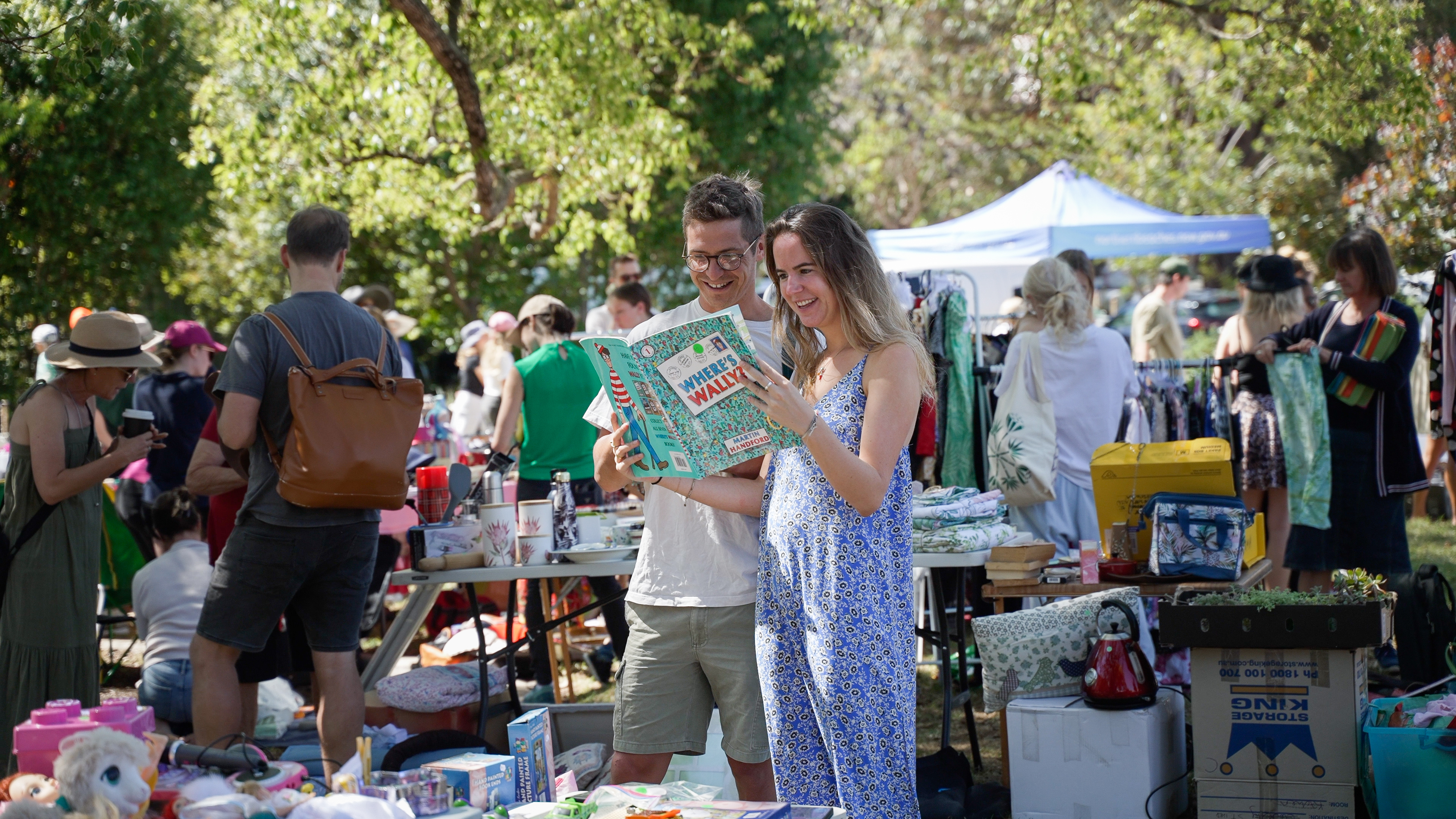 Waste and Circular Economy Strategy. Two people at a reuse event