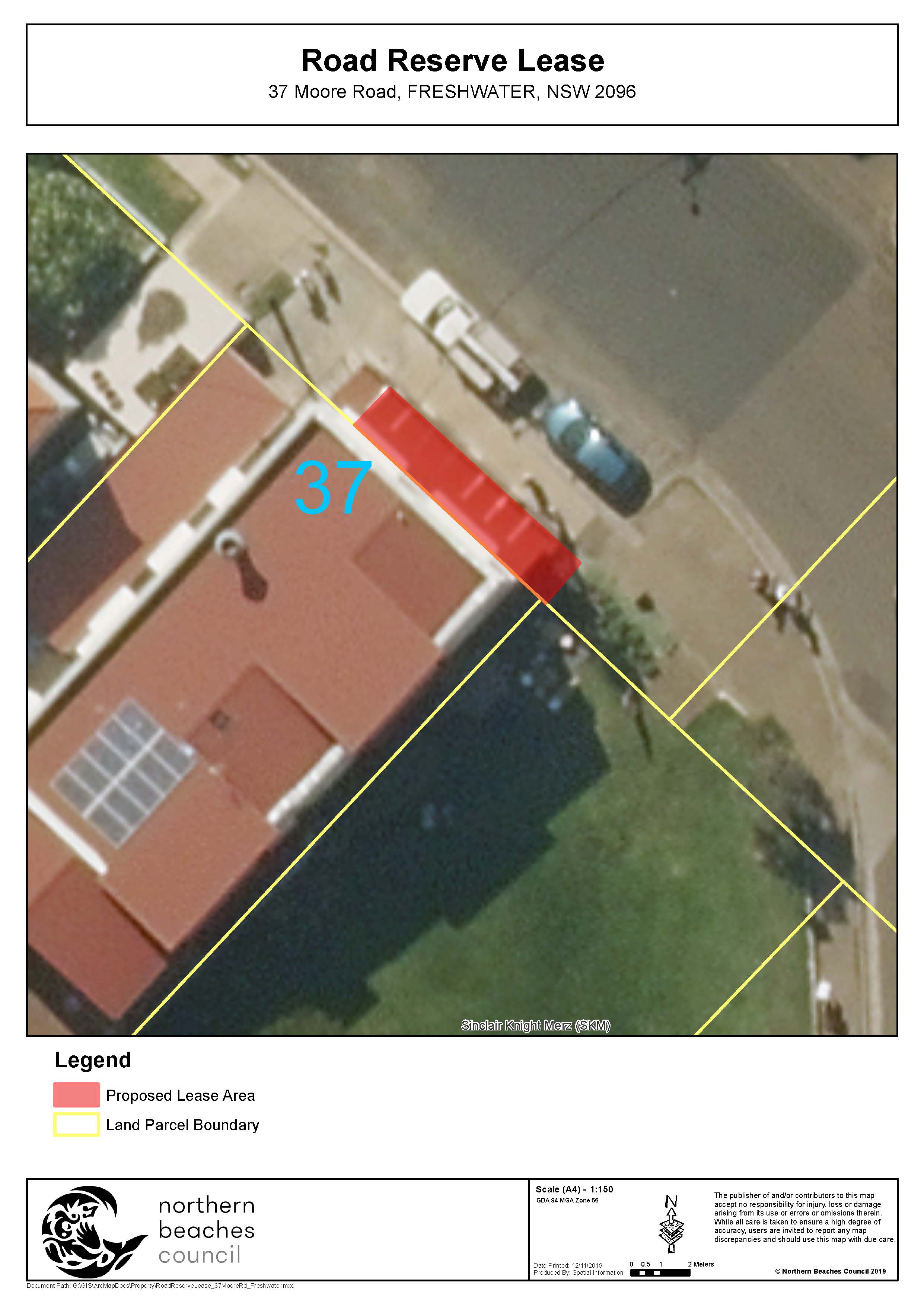 Road Reserve Lease - 37 Moore Road, Freshwater