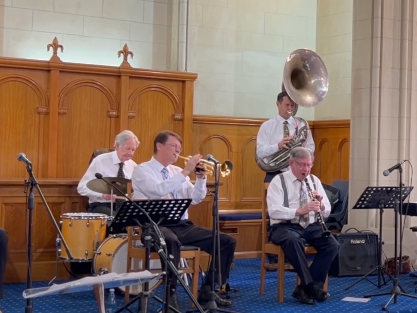 jazz band playing in a church