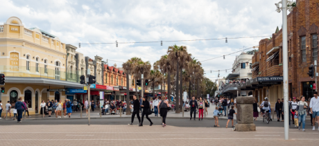 People walking along the Corso, Manly
