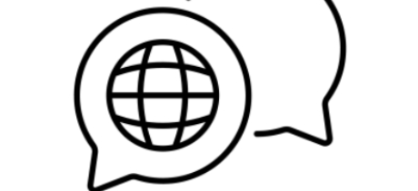 Image of world in speech bubble