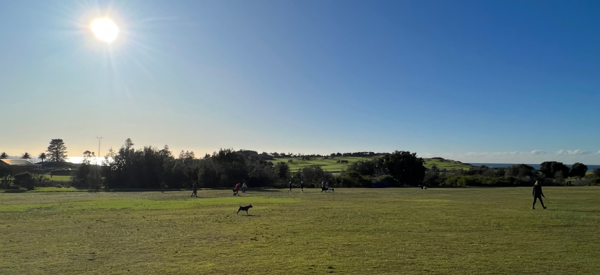 Griffith park looking east with sun