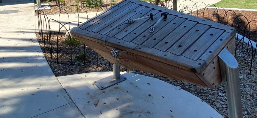 wooden xylophone at playground 