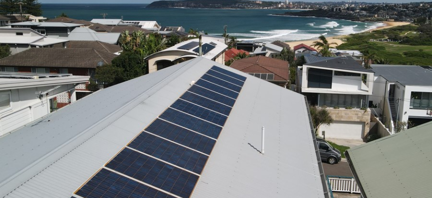 Solar panel on a roof