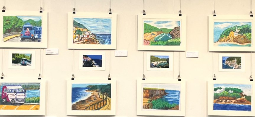 Image of hanging images from exhibition