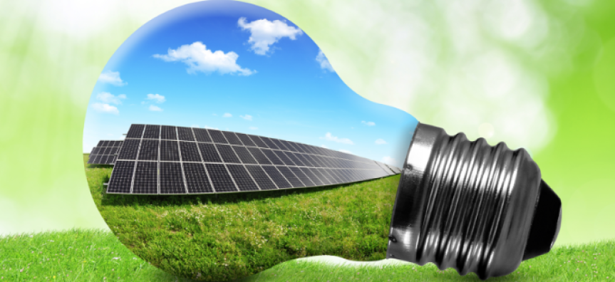 Electrification - solar and lightbulb