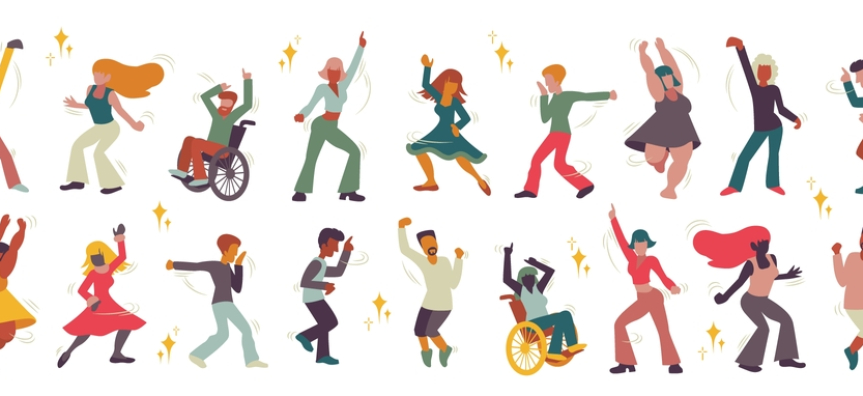 People dancing at an inclusive disco