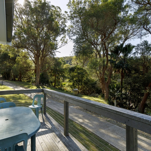deck overlooking gardens