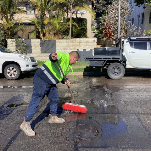 Repairing pothole